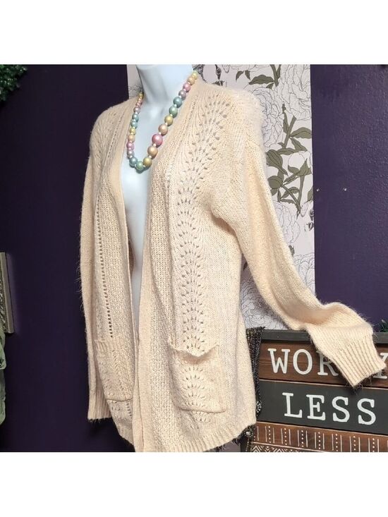 Candie's Sweaters - Candie's Soft Peach Open-Front Cardigan